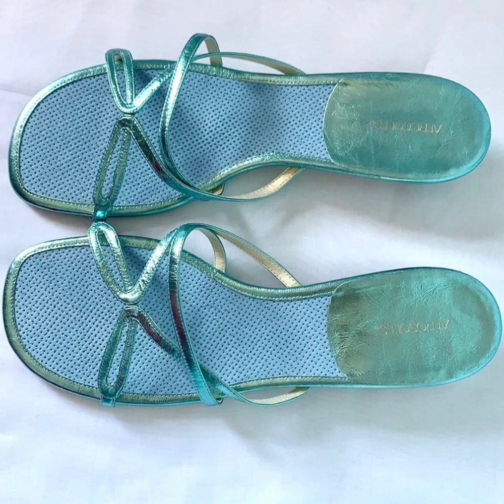 Aerosoles Slip on Sandals Teal Size 11 - Picture 3 of 8